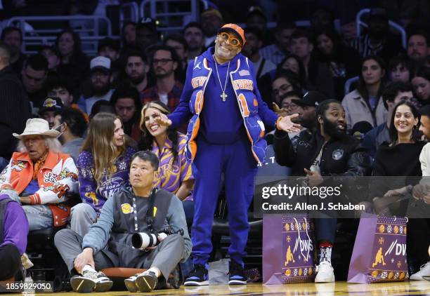 Los Angeles, CA Spike Lee attends the Lakers vs Knicks at Crypto.com Arena in Los Angeles Monday, Dec. 18, 2023.