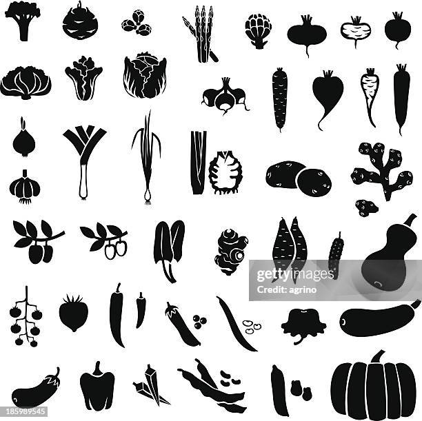 vegetables set - fruits and vegetables isolated stock illustrations