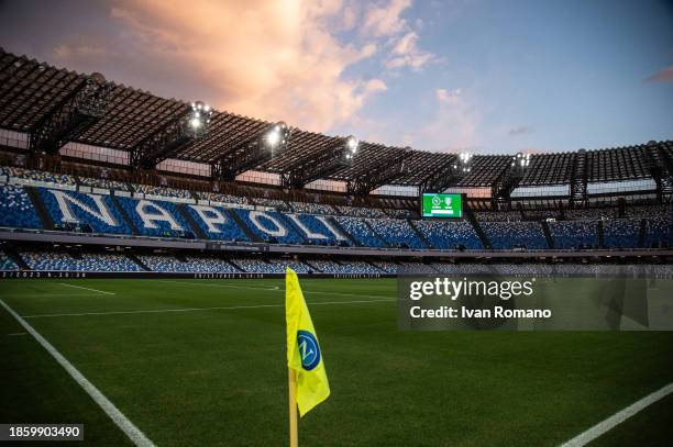 The general view of Stadio Diego Armando Maradona before the Serie A TIM match between SSC Napoli and Cagliari Calcio at Stadio Diego Armando...