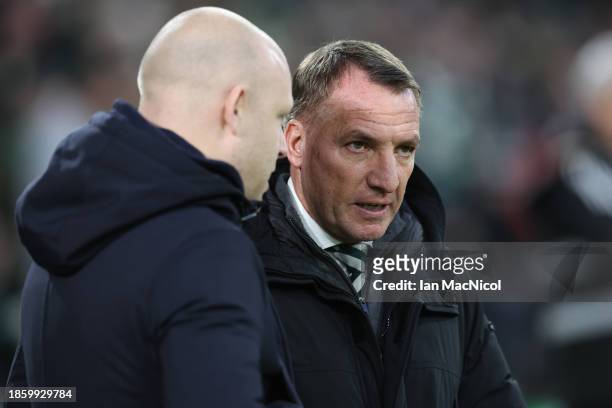 Celtic manager Brendan Rodgers is seen during the Cinch Scottish Premiership match between Celtic FC and Heart of Midlothian at Celtic Park Stadium...