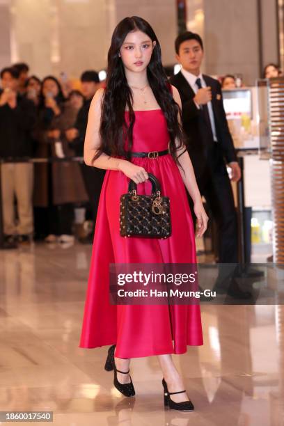 Dior brand ambassador, Haerin of girl group NewJeans attends the Dior Women's Boutique opening photocall at Hyundai Department Store, Pangyo on...