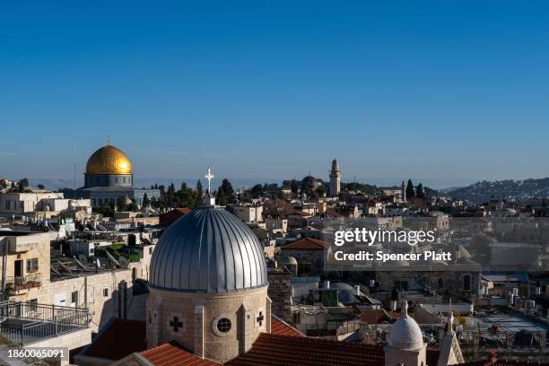 The Old City in Jerusalem stands in late afternoon light on December 16, 2023 in Jerusalem. Israel's war against Hamas that was sparked by the Oct. 7...