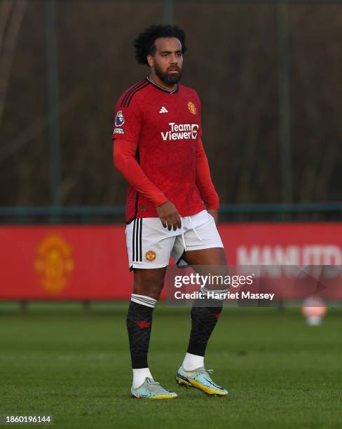 Tom Huddlestone of Manchester United during the Premier League 2 match between Manchester United U21 and Newcastle United U21 at the Carrington...