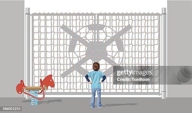forbiddensoccer - school yard stock illustrations