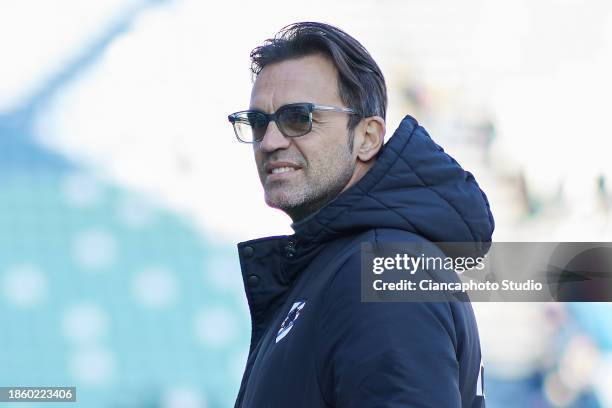 Nicola Legrottaglie technical manager of UC Sampdoria looks on during the Serie B match between AC Reggiana and UC Sampdoria at Mapei Stadium - Citta...