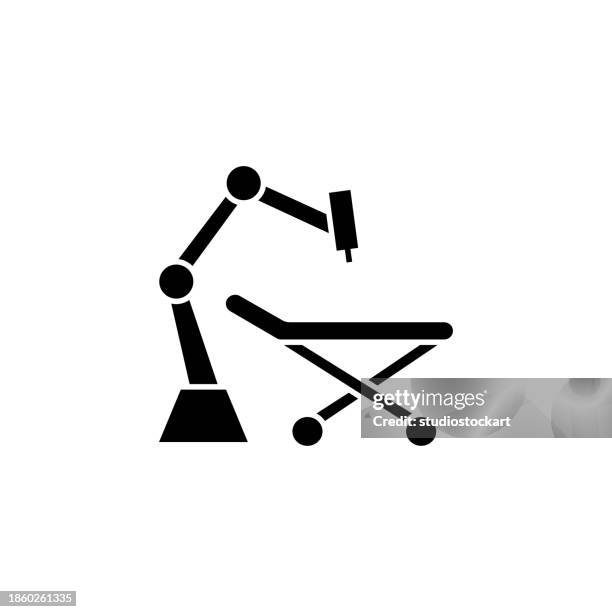 5g operation flat icon - cat scan machine stock illustrations