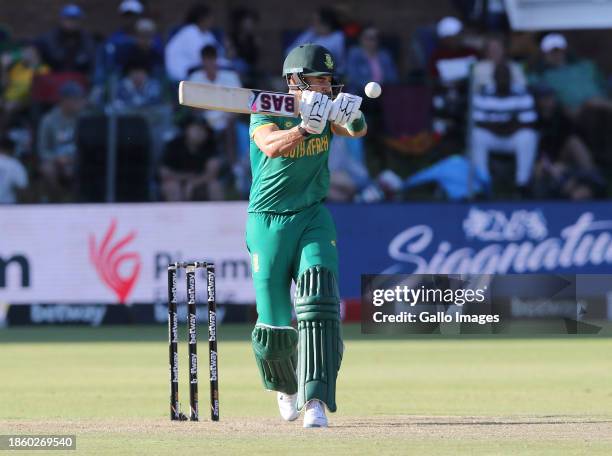 Reeza Hendricks of South Africa during the 2nd One Day International match between South Africa and India at St George's Park on December 19, 2023 in...