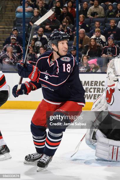 Umberger of the Columbus Blue Jackets skates against the New Jersey Devils on October 22, 2013 at Nationwide Arena in Columbus, Ohio.