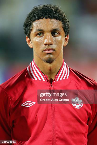 Andrew Gordon of Canada during the FIFA U-17 World Cup UAE 2013 Group E match between Argentina and Canada at Al Rashid Stadium on October 25, 2013...