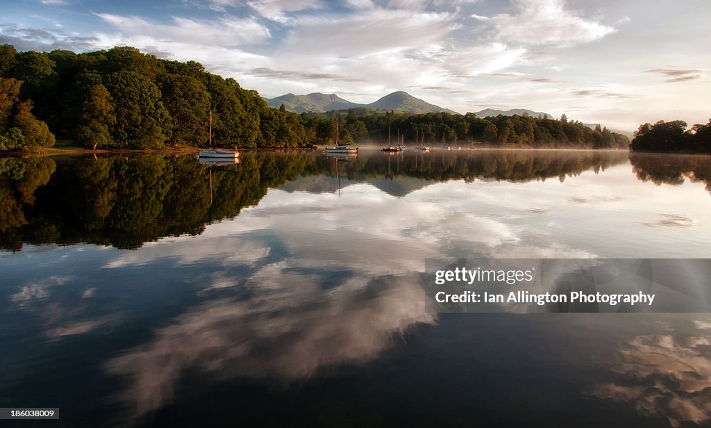 Coniston dawn reflection