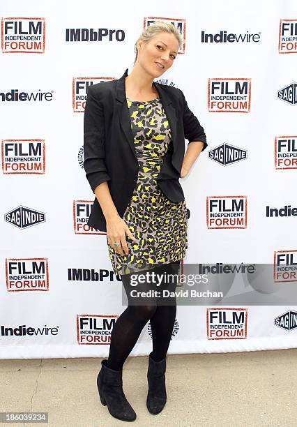 The Crash Reel" and "Waste Land" director Lucy Walker attends the Film Independent forum at the DGA Theater on October 27, 2013 in Los Angeles,...