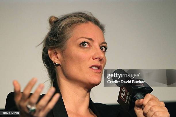 The Crash Reel" and "Waste Land" director Lucy Walker speaks onstage at the Film Independent forum at the DGA Theater on October 27, 2013 in Los...