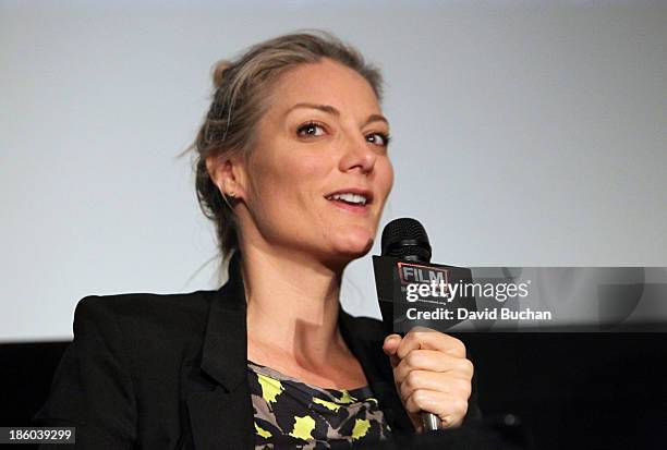The Crash Reel" and "Waste Land" director Lucy Walker speaks onstage at the Film Independent forum at the DGA Theater on October 27, 2013 in Los...