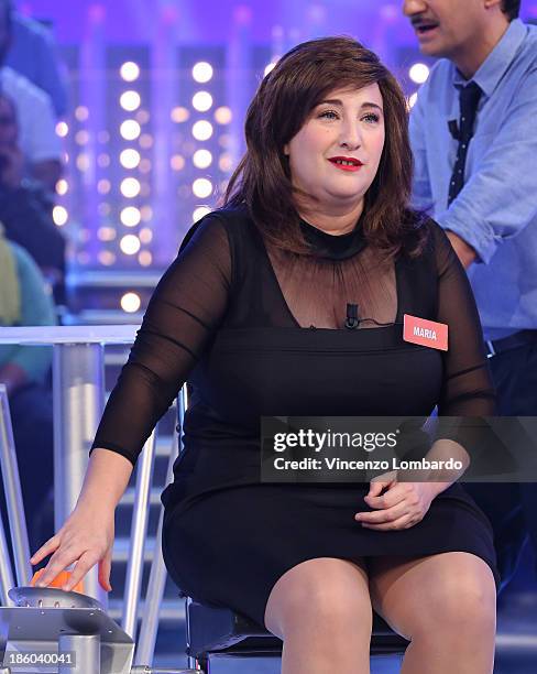 Maria Di Biase attends 'Quelli Che Il Calcio' Italian TV Show on October 27, 2013 in Milan, Italy.