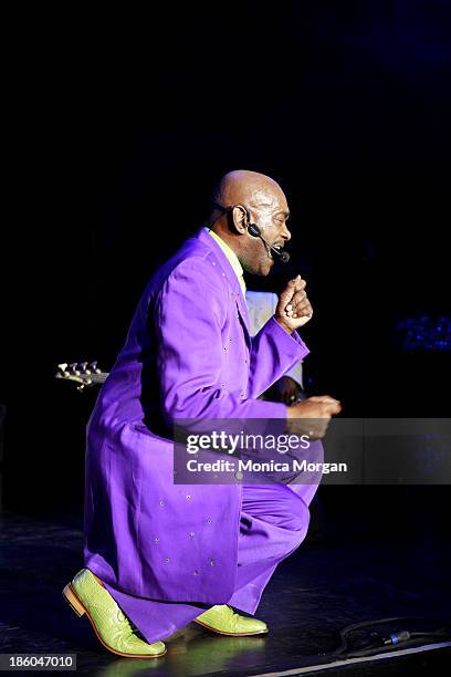 Gregory Jackson performs at the O'Jays 8th Annual Celebrity Scholarship Weekend Masquerade Ball at TW Theater on October 25, 2013 in Las Vegas,...