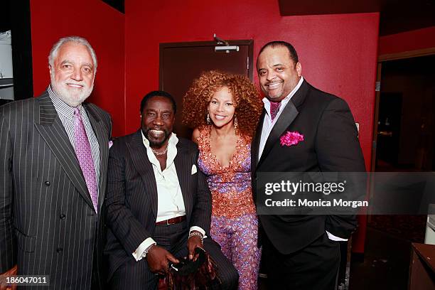Danny Bankwell, Eddie Levert, Donna Richardson-Joyner and Roland Martin attend the O'Jays 8th Annual Celebrity Scholarship Weekend Masquerade Ball at...
