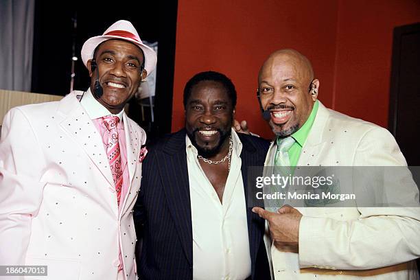 Terry Troutman, Eddie Levert and Dale DeGroat attend the O'Jays 8th Annual Celebrity Scholarship Weekend Masquerade Ball at TW Theater on October 25,...