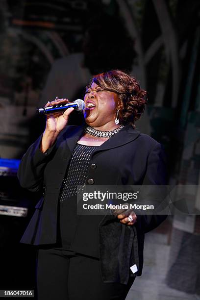 Shirley Murdock performs at the O'Jays 8th Annual Celebrity Scholarship Weekend Masquerade Ball at TW Theater on October 25, 2013 in Las Vegas,...