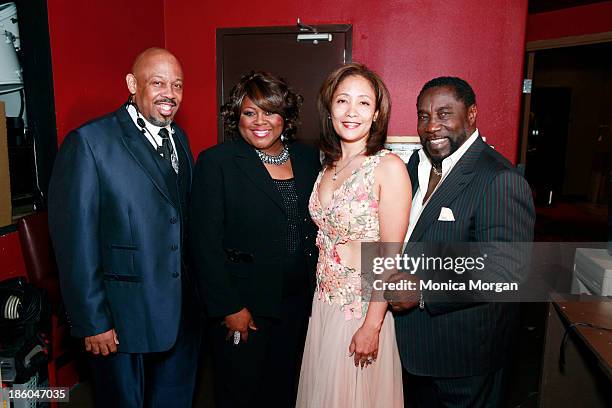 Dale DeGroat, Shirley Murdock, Raquel Levert and Eddie Levert attend the O'Jays 8th Annual Celebrity Scholarship Weekend Masquerade Ball at TW...
