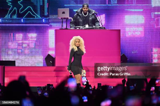 Nicki Minaj performs onstage during iHeartRadio Power 96.1's Jingle Ball 2023 at State Farm Arena on December 14, 2023 in Atlanta, Georgia.