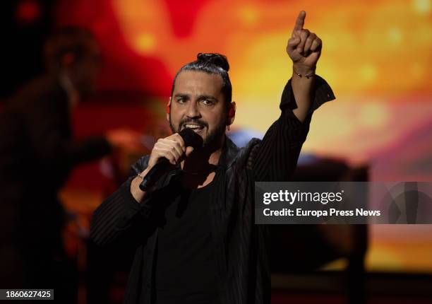 Singer Fran Perea during the gala ceremony of the 29th edition of the Jose Maria Forque Awards, at IFEMA MADRID Palacio Municipal, on 16 December,...