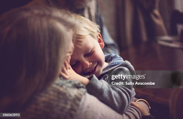 little boy with his grandma - onschuld stockfoto's en -beelden