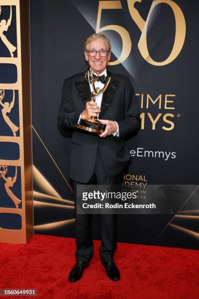 Maury Povich, winner of the Lifetime Achievement award, poses in the press room during the 50th Daytime Emmy Creative Arts and Lifestyle Awards at...
