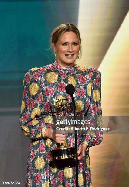 Jennifer Nettles, winner of the Outstanding Original Song award for American Anthems: "Life is Sweet," speaks onstage during the 50th Daytime Emmy...