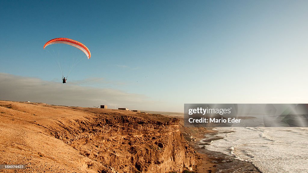 Cliff paragliding
