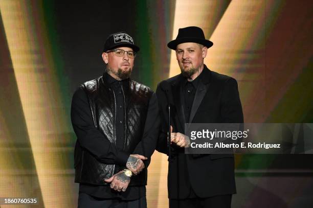Benji Madden and Joel Madden speak onstage during the 50th Daytime Emmy Creative Arts and Lifestyle Awards at The Westin Bonaventure Hotel & Suites,...