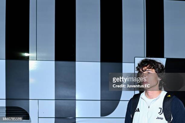 Martin Palumbo of Juventus Next Gen is seen at his arrival at the stadium prior to kick-off in the Serie C match between Virtus Entella and Juventus...