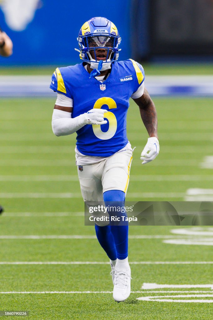 Tre Tomlinson of the Los Angeles Rams runs during a game against the ...