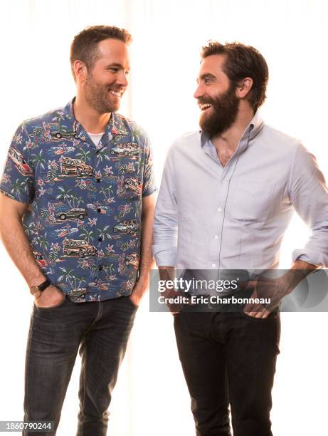 Actors Ryan Reynolds and Jake Gyllenhaal pose for a portrait on March 18, 2017 in Austin, Texas.