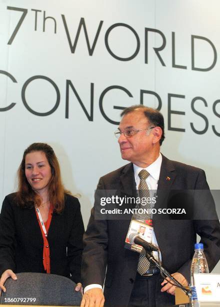 Secretary General Ali Rodriguez Araque 04 September 2002, in Rio de Janeiro, Brazil, during the World Petroleum Summit. OPEC president Rilwanu Lukman...