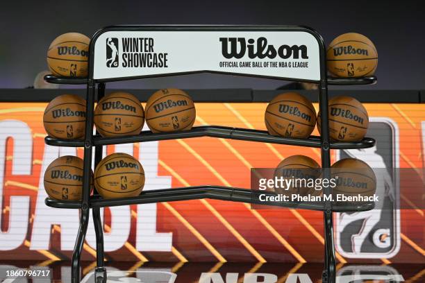 Generic basketball photo of the Official Wilson basketball during the Raptors 905 game against the Sioux Falls Skyforce during the 2023 G League...