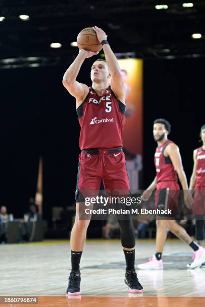 Nikola Jovic of the Sioux Falls Skyforce shoots a free throw during the game against the Raptors 905 during the 2023 G League Winter Showcase on...