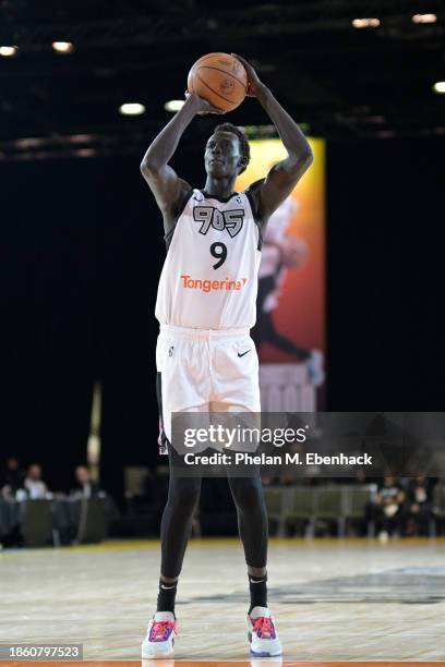 Makur Maker of the Raptors 905 shoots a free throw during the game against the Sioux Falls Skyforce during the 2023 G League Winter Showcase on...