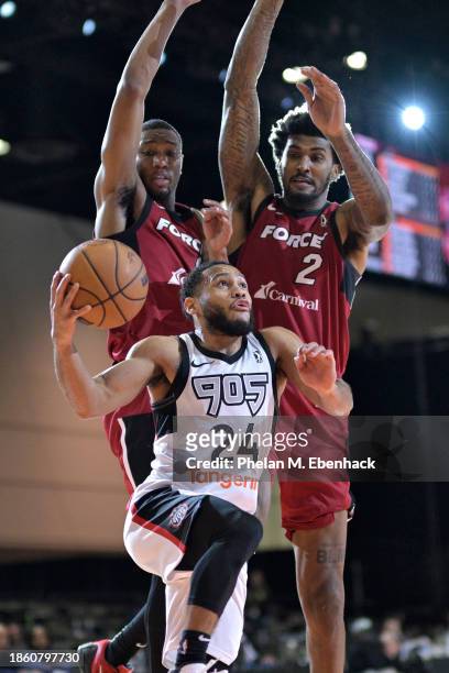 Markquis Nowell of the Raptors 905 drives to the basket during the game against the Sioux Falls Skyforce during the 2023 G League Winter Showcase on...