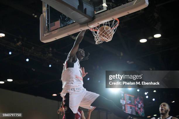 Mouhamadou Gueye of the Raptors 905 dunks the ball during the game against the Sioux Falls Skyforce during the 2023 G League Winter Showcase on...