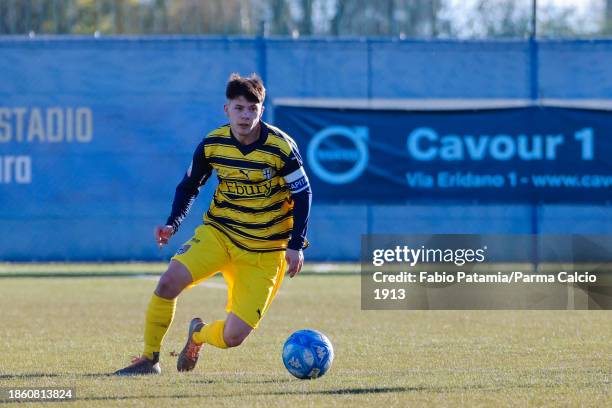 Federico Lorenzani run with the ball during the match between SPAL on December 16, 2023 in Ferrara, Italy.