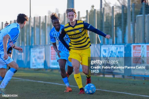 Fredeirk Flex run with the ball during the match between SPAL on December 16, 2023 in Ferrara, Italy.