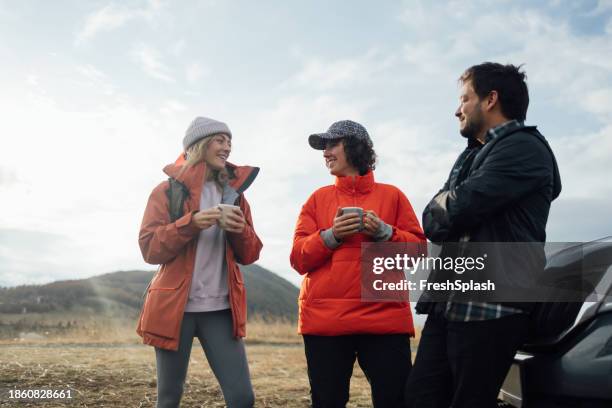 mountain trail adventures: friends on a joyful hike - eastern european stock pictures, royalty-free photos & images