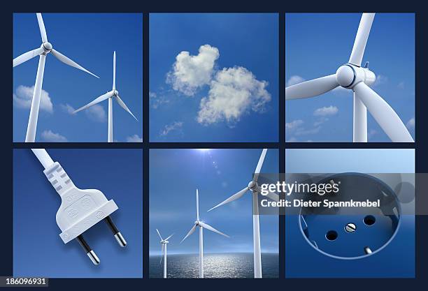 multipicture for wind power - outdoor outlet stock illustrations