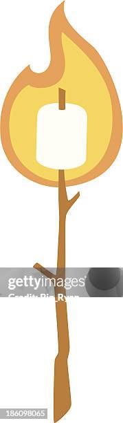 roasted marshmallow - marshmallow stock illustrations