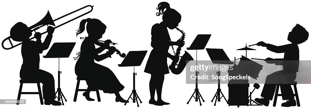 Children playing music