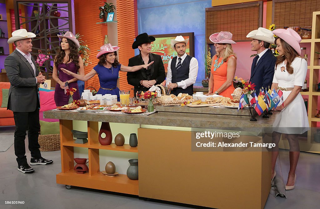 On The Set Of "Despierta America" For Simulcast With "Good Morning America" And Fusions "The Morning Show"