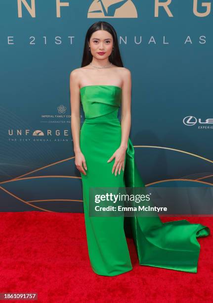 Ashley Liao attends the 21st Annual Unforgettable Gala at The Beverly Hilton on December 16, 2023 in Beverly Hills, California.