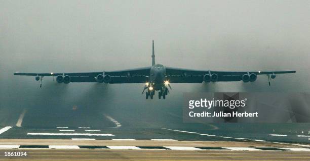 Air Force B-52 bomber takes off March 21, 2003 from RAF Fairford, England. Eight of the aircraft took off but there was no indication given as to...
