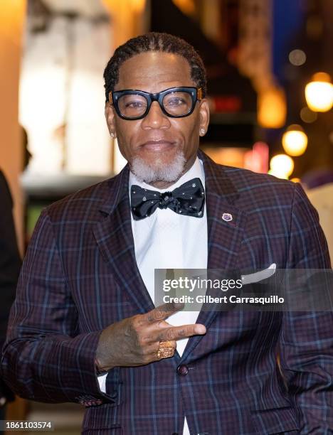 Actor and comedian D. L. Hughley is seen arriving to his comedy show on December 16, 2023 in Philadelphia, Pennsylvania.