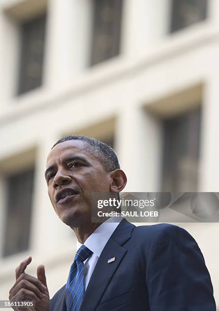 President Barack Obama speaks during an installation ceremony for new FBI Director James Comey at Federal Bureau of Investigation Headquarters in...